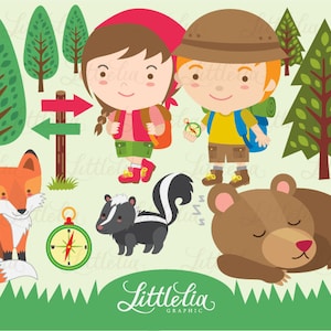 Lustige Wander Clipart Set/Sofortdownload - 14012