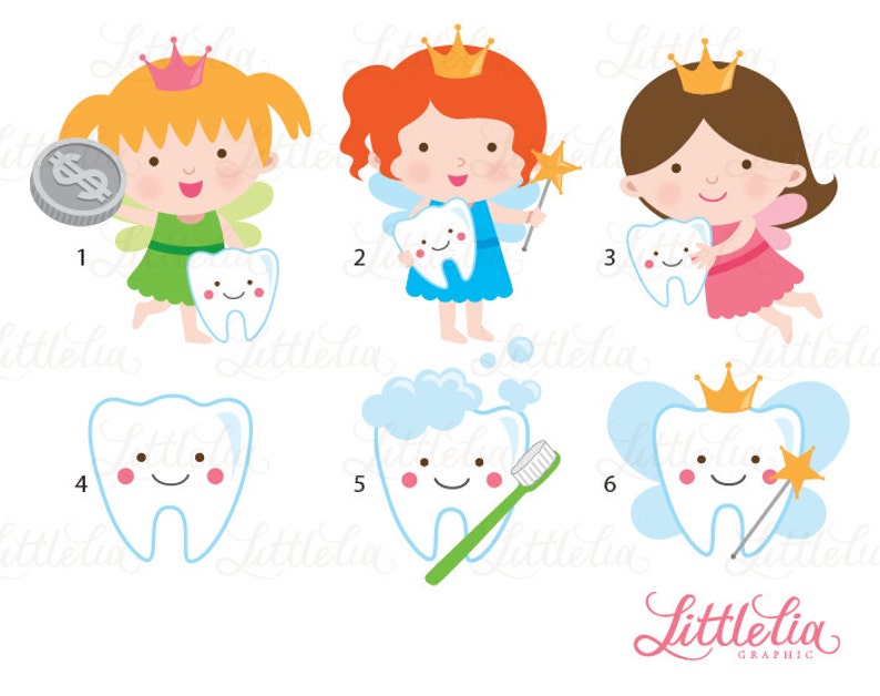 Tooth Fairy Teeth Clipart 15060 - Etsy