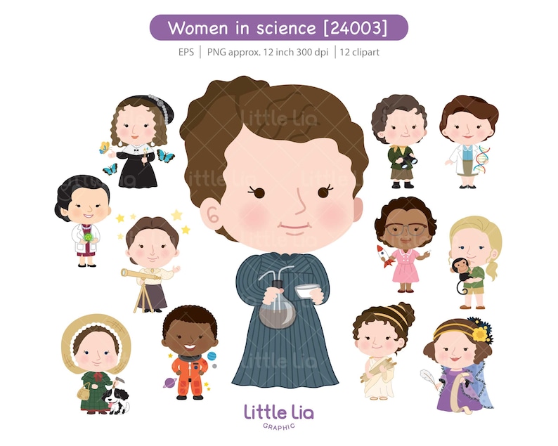 Whimsy Clips Science Women in Science Clipart - 24003 (including Black and White Clipart ...