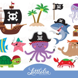 Animal pirate clipart - animal clipart - pirate clipart - 15092