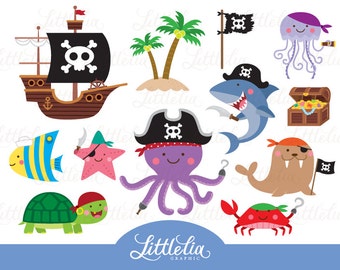 Animal pirate clipart - animal clipart - pirate clipart - 15092