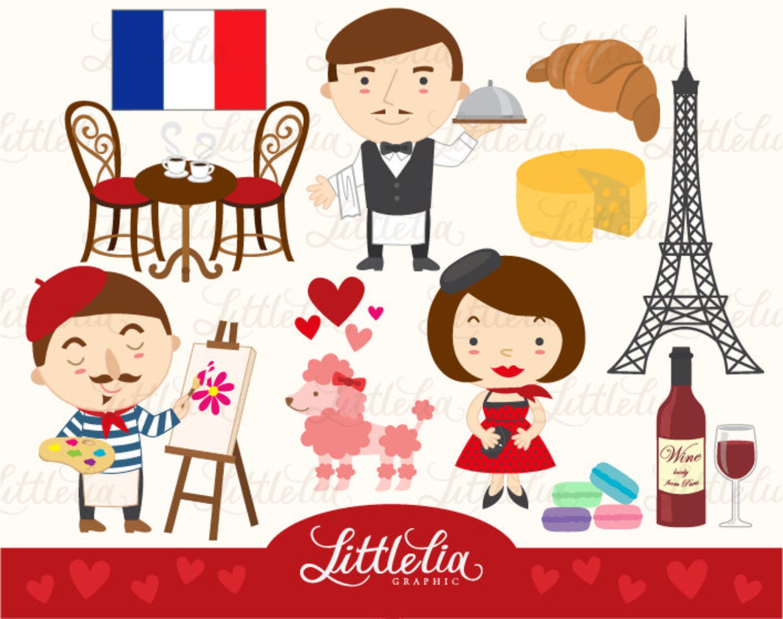 París Je t ' aime clipart set / instant download 14006 - Etsy México