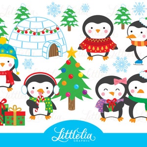 Christmas penguin clipart - Penguin clipart - 15073