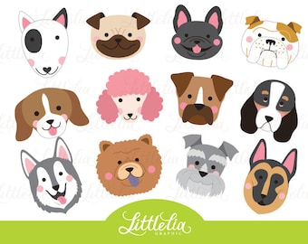 Dog head clipart - dog face clipart - 16070