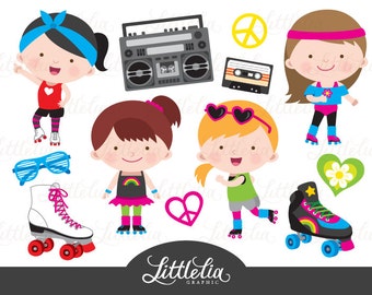 Roller skate clipart - Roller disco clipart - 15107