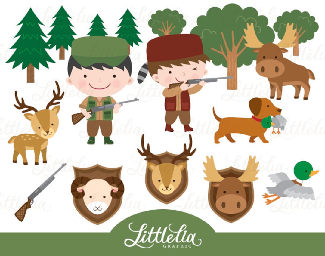 Hunter Clipart Hunting Clipart Hunting Season Clipart 15055 - Etsy