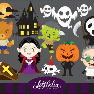 Haunted House Halloween clipart/ digital download - 14024