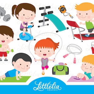 Gym clipart - exercise clipart - health clipart - 16078
