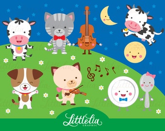 Hey diddle diddle clipart - Nursery Rhymes clipart - 15088
