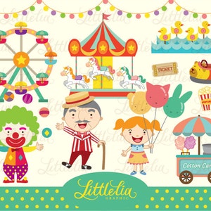 Carnival cute clipart set / instant download - 13017