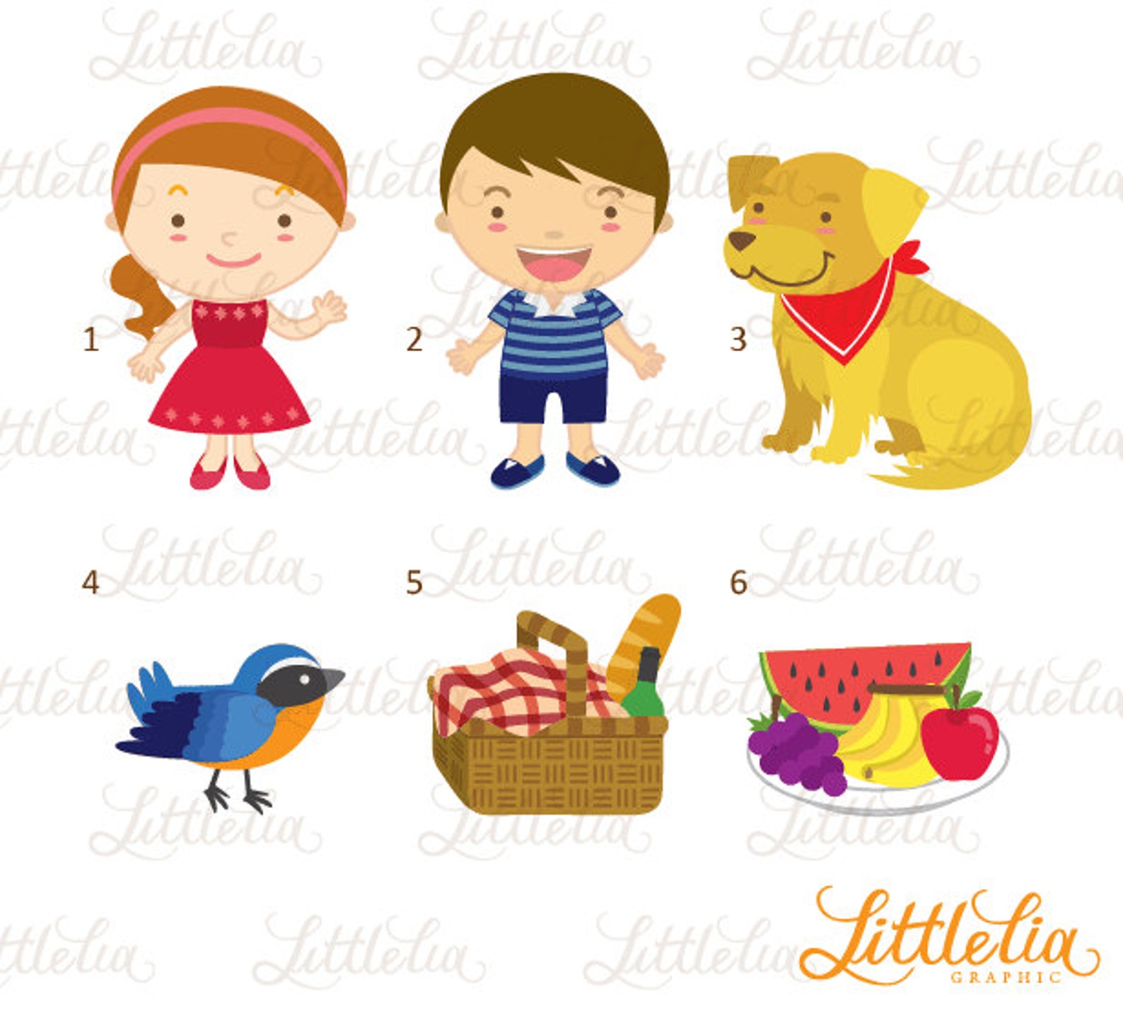 Summer Happy Picnic Clipart Set / Instant Download 14004 Etsy