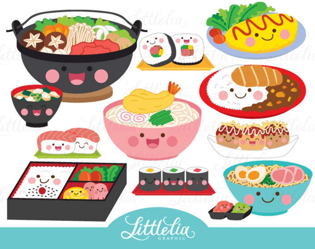 Japanese Food Kawaii - Japanese Food Clipart - 17019 - Etsy