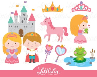 Princess-Clipart - Prinzessin und der Frosch-Clipart - 15035