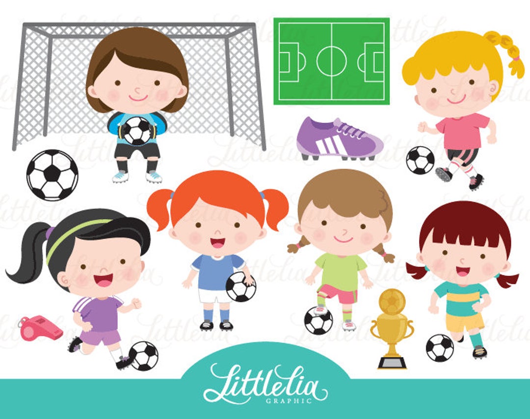 Soccer Girl Clipart - Soccer Clipart - 17030 - Etsy