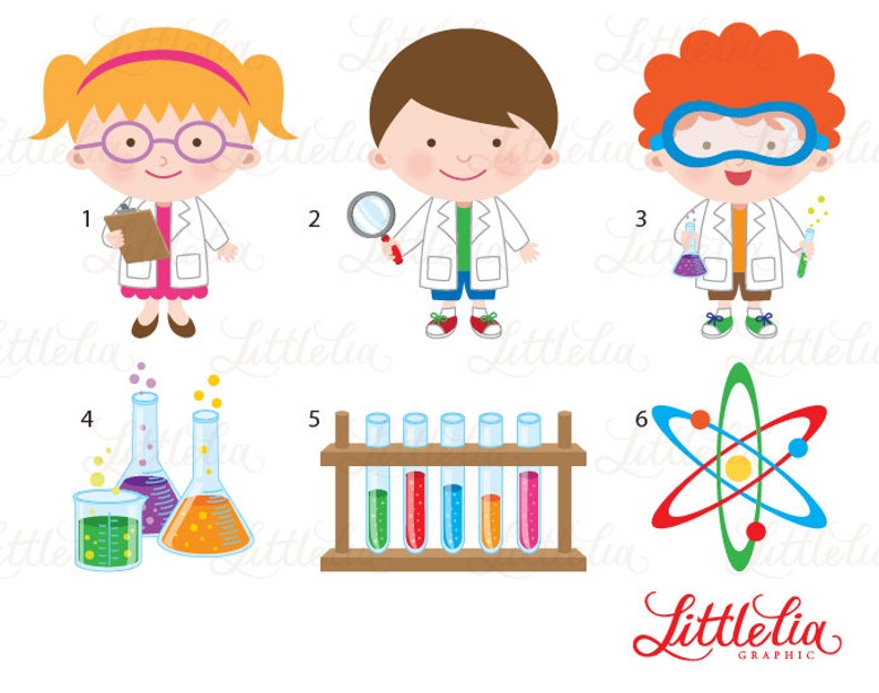 Science Clipart - Scientist Clipart - 15044 - Etsy