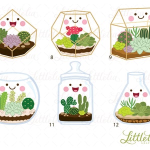 Terrarium kawaii clipart -plant clipart- indoor plant - 19004 image 3