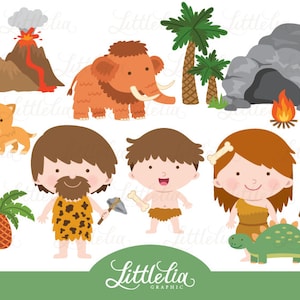 Prehistoric family - cave man - 16003
