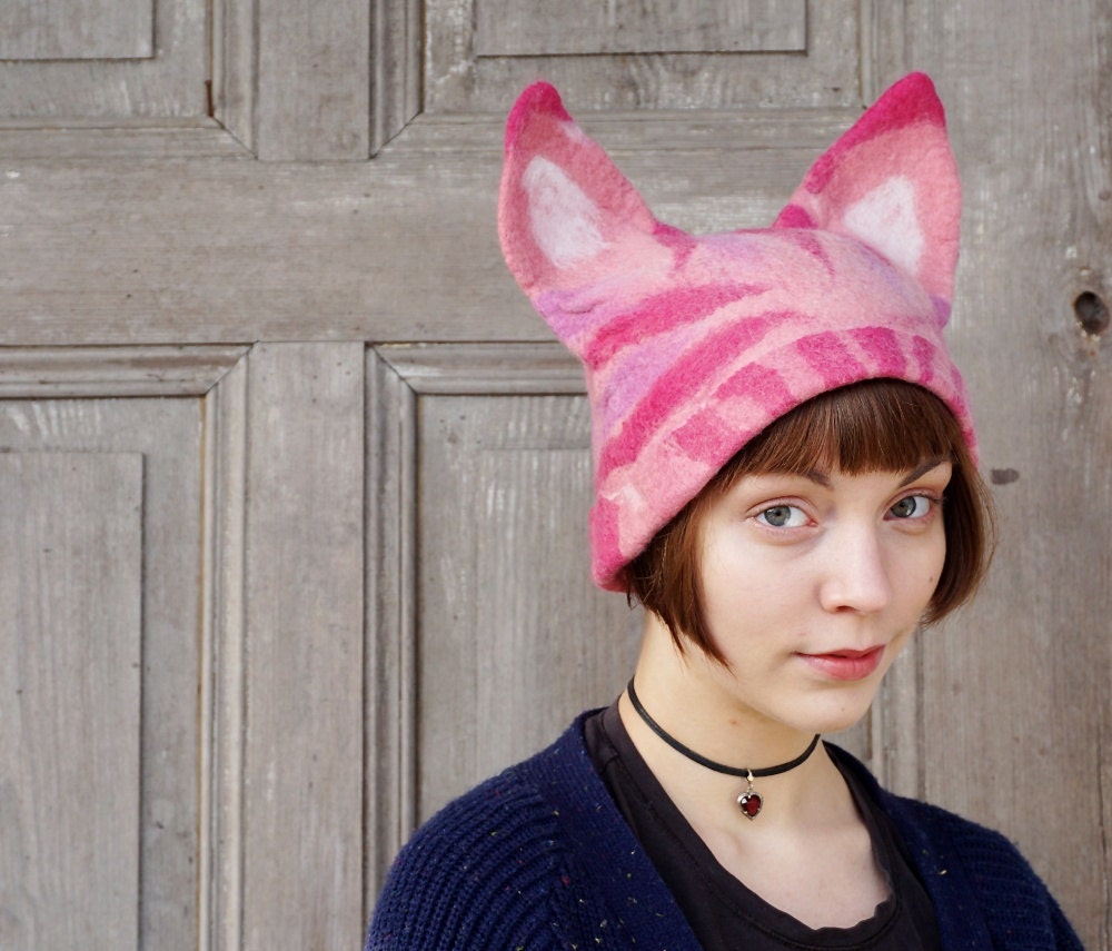 Pink Pussyhat Project Feminist Hat Pussy Cat Hat With Ears Etsy