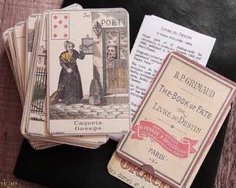 Handmade Livre du Destin cards in a bag, 32 cards