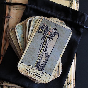 Handgemachte Tarotkarten im antiken Stil mit Tasche, 78 Karten, Full Deck