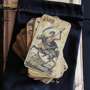 Handmade antique italian tarot cards deck, 97 cards