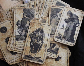 Large handmade Antique Tarot of Lombardy Tarot Deck, 78 cards