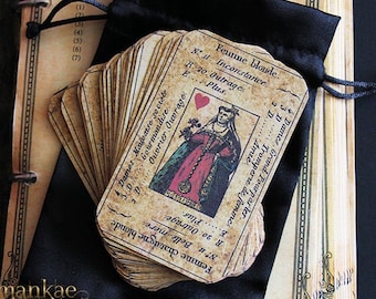 Handmade Petit Etteilla Cartomancy Deck, tarot cards, 33 cards deck