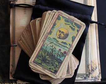 Handmade Etteilla Cartomancy Tarot Deck, 78 cards, antique style