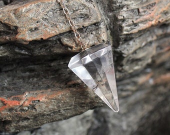 Natural mountain quartz pendulum