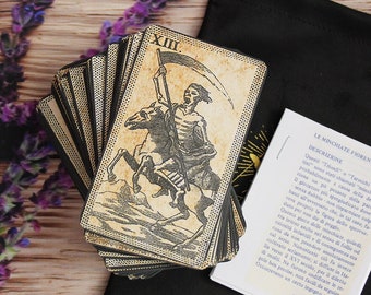 Handmade antique italian tarot cards deck, 97 cards