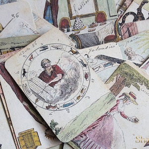 Cartes faites main, Jeu divinatoire révolutionnaire 1791, 66 cartes image 4
