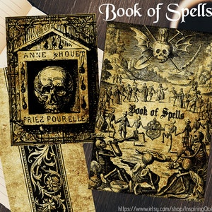 Book of Spells, printable cover and back set