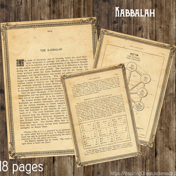 Kabbalah instant digital download, printable, 26 pages download