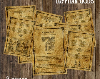 Book of shadows pages, Egyptian Gods, instant digital download
