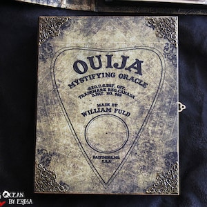 Tabuleiro de prancheta Ouija caixa de madeira caixa de lembrança, fechadura com chave