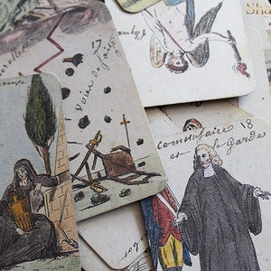 Cartes faites main, Jeu divinatoire révolutionnaire 1791, 66 cartes image 6