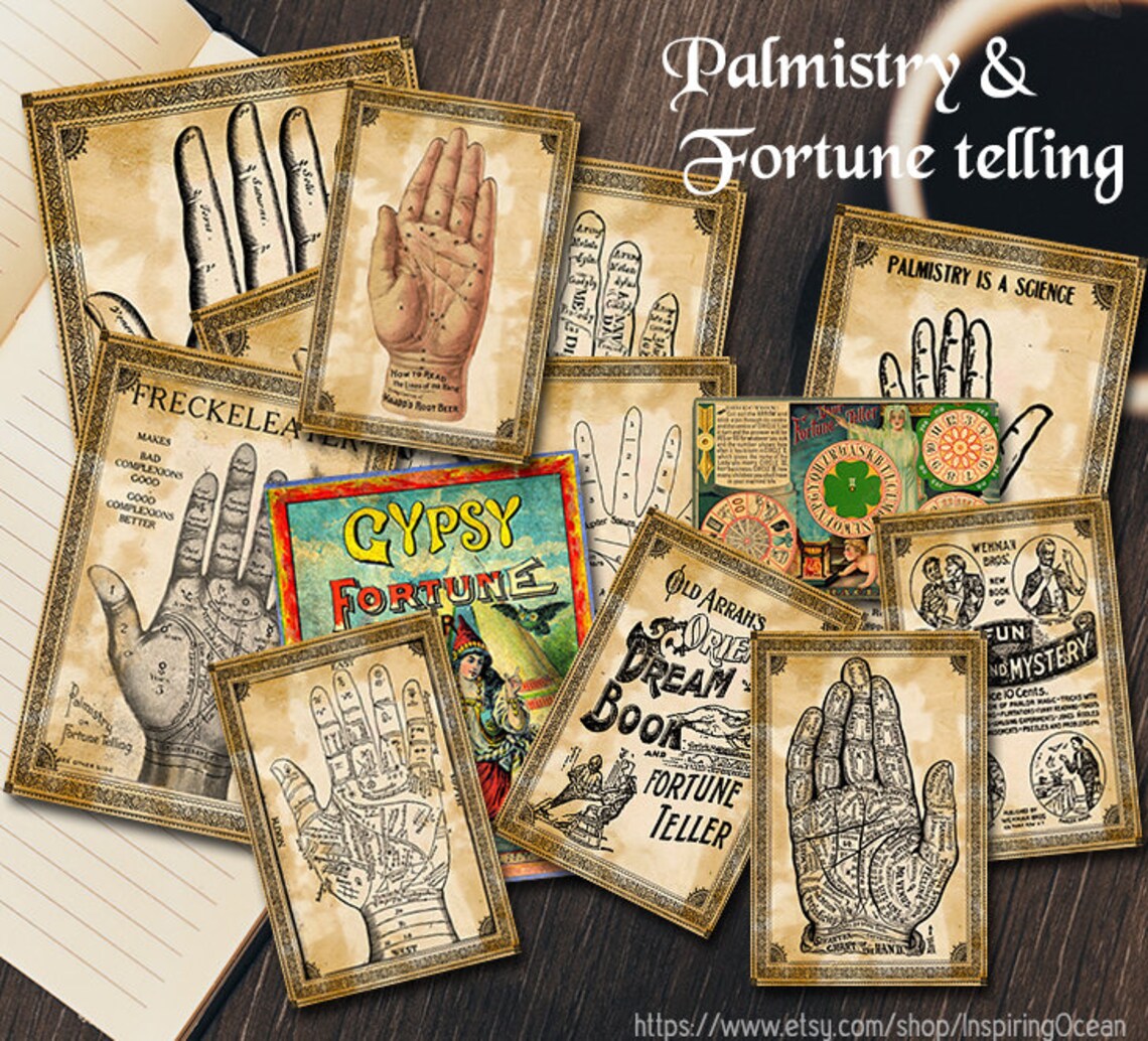Palmistry &amp; Fortune Telling Digital Printables 13 Vintage - Etsy