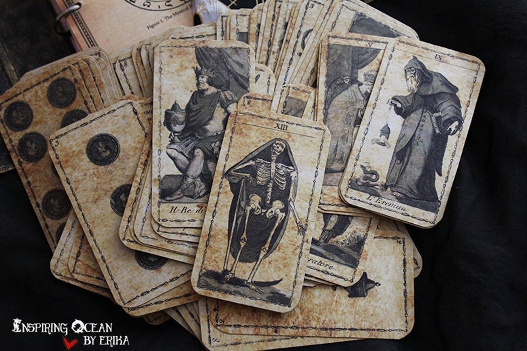Large Handmade Antique Tarot of Lombardy Tarot Deck, 78