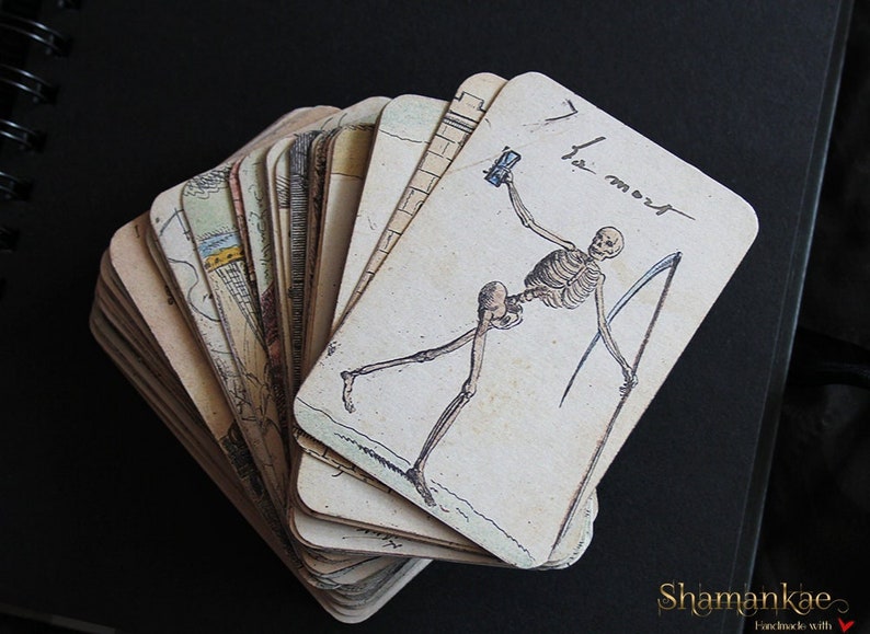 Cartes faites main, Jeu divinatoire révolutionnaire 1791, 66 cartes image 1