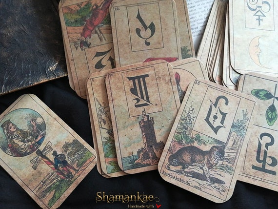 Lenormand Card Fortune Telling 36 Sheets Golden Lenormand