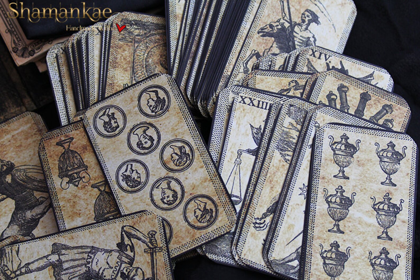 Handmade antique italian tarot cards deck 97 cards Etsy