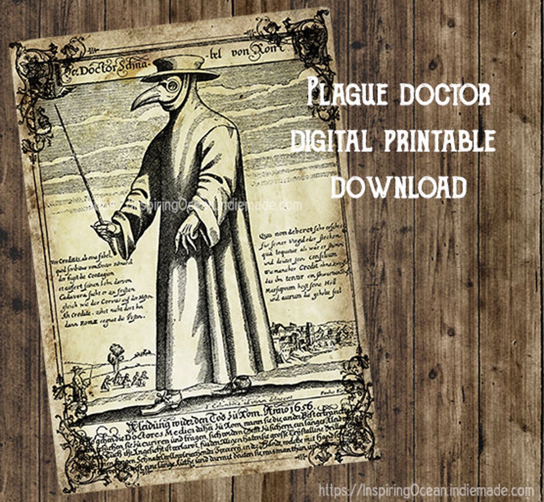 Plague Doctor Instant Digital Download, Printable Page, Poster - Etsy