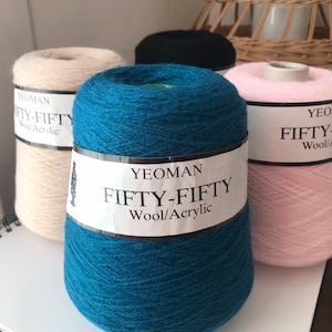 Yarn Bargains! Lovely Yeoman 50/50 Wool/Acrylic 2ply Yarns for Machine Knitting. Hand Knitting. Weaving. Embroidery. Crochet. Crafting.