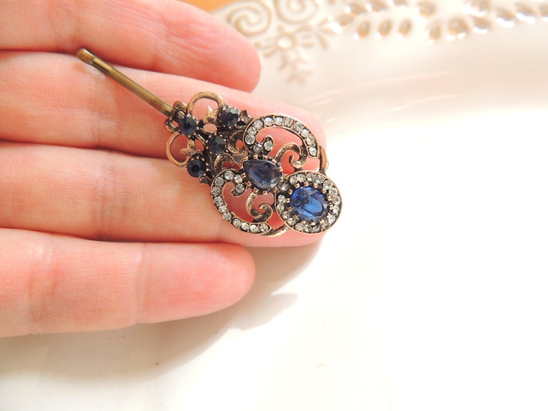 Blue Vintage Antique Style Hair Pin Bridal Hairpin Jewelry Etsy
