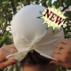 White Volumizer & Anti Slip Headband-NEW-All In One Hat-Great under Head Scarves, wigs, Chemo, Head Coverings Volumizing Hijab Headpiece image 1