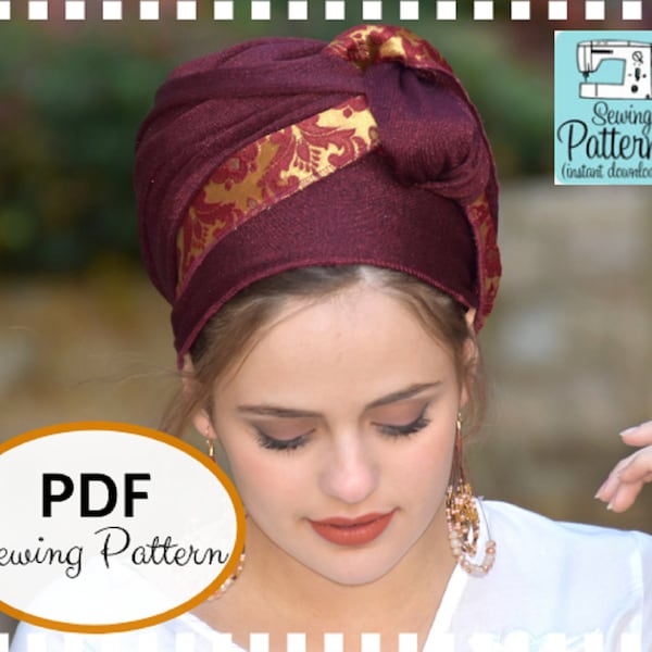 Blast Headscarf PDF Pattern How To Sew Your Tichel Pattern and Tutorial Instant Download Head Covering PATTERN Jewish Headcovering