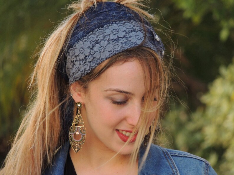 Denim Headband PATTERN How to Sew Your Ruffle Bandana Pattern Etsy