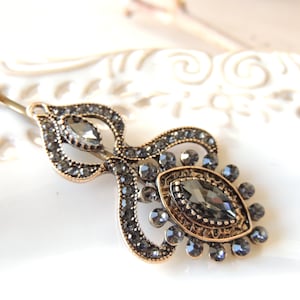 Vichy Hair Pin, Sparkle Grey Handmade Hair Pin, Antique Jewelry , Bridal Hairpin, Veil,  Jewelry, Accessories, Hair pin, Bobby Pin
