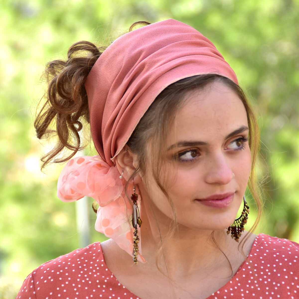 Ayula Soft Romantic Headband Tichel, Bandana, Snood, Head Scarf, Head Covering, Jewish Headcovering, Scarf, Bandana, Apron, Hair Loss, Chemo - Etsy