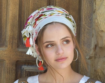 Amazing Soft Joyful Headscarf TICHEL, Hair Snood, Head Scarf, Head Covering, Jewish headcovering, Scarf, Bandana, Apron